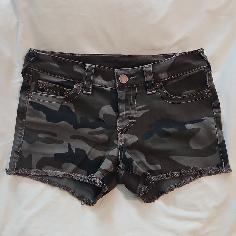 True Religion Camo Jean Shorts
